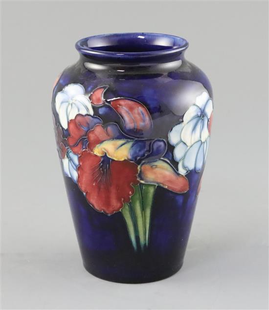 A Moorcroft orchid ovoid vase, 1950s, H.15cm